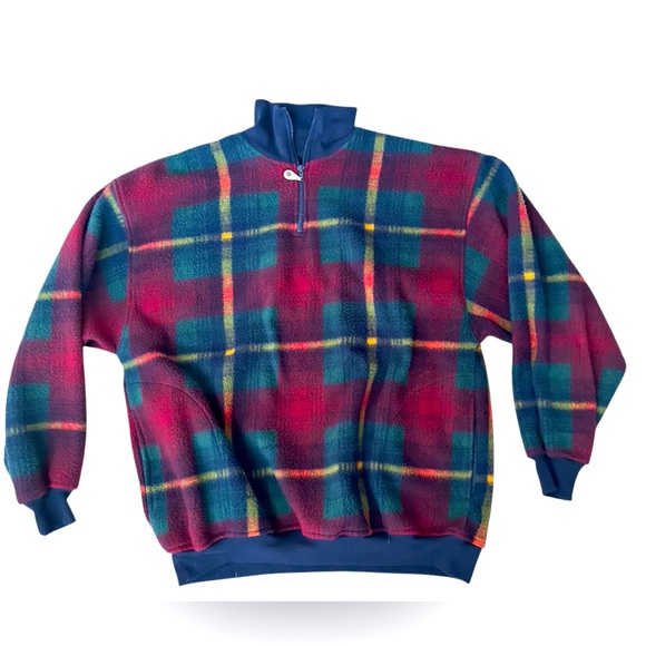 Men’s bugle boy company, fleece plaid, pull over size large - Picture 1 of 11